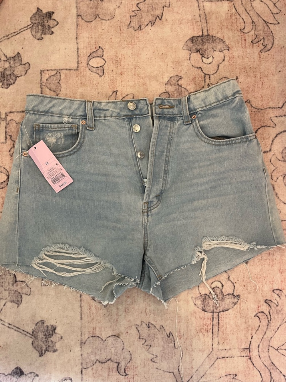 wild fable Light Wash Distressed High-Rise Jean Shorts